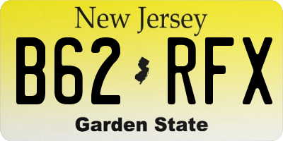 NJ license plate B62RFX