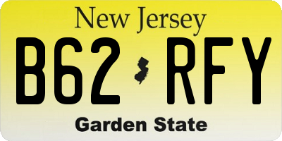 NJ license plate B62RFY