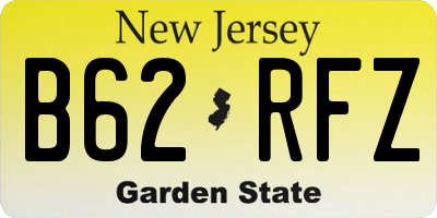 NJ license plate B62RFZ