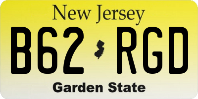 NJ license plate B62RGD