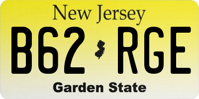 NJ license plate B62RGE