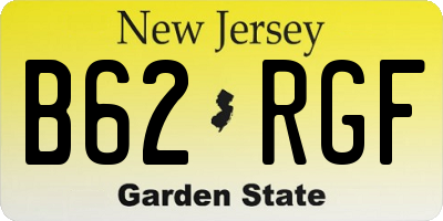 NJ license plate B62RGF