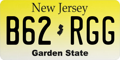 NJ license plate B62RGG