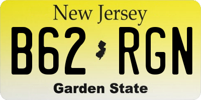 NJ license plate B62RGN