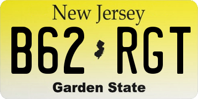 NJ license plate B62RGT