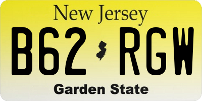 NJ license plate B62RGW