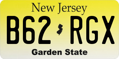 NJ license plate B62RGX