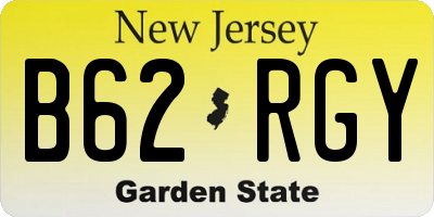 NJ license plate B62RGY