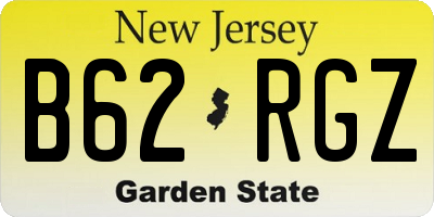 NJ license plate B62RGZ