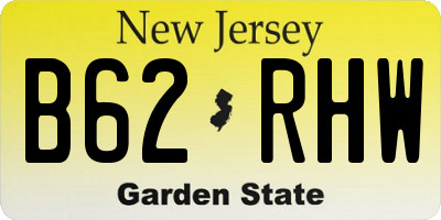 NJ license plate B62RHW