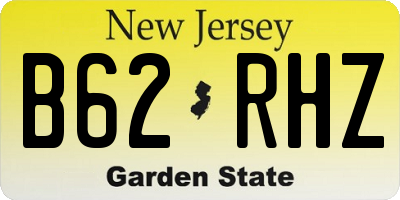 NJ license plate B62RHZ