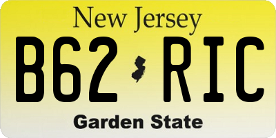NJ license plate B62RIC