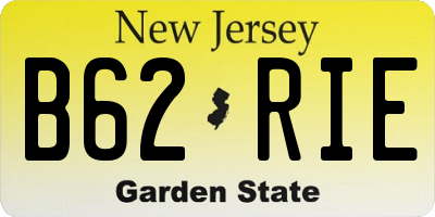 NJ license plate B62RIE