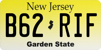 NJ license plate B62RIF