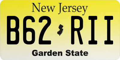 NJ license plate B62RII