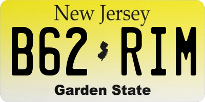 NJ license plate B62RIM