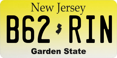 NJ license plate B62RIN
