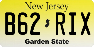 NJ license plate B62RIX