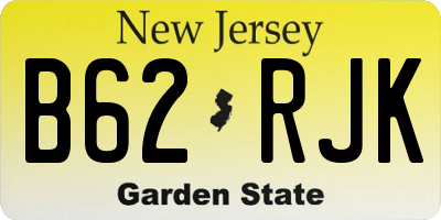 NJ license plate B62RJK