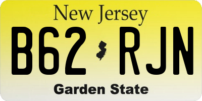 NJ license plate B62RJN