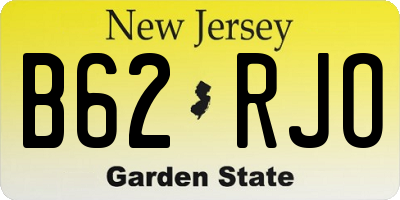 NJ license plate B62RJO
