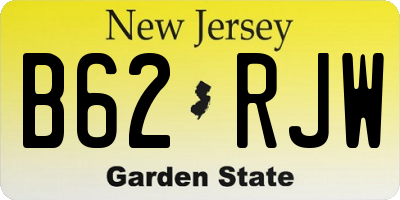 NJ license plate B62RJW