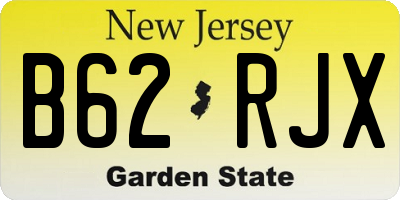 NJ license plate B62RJX