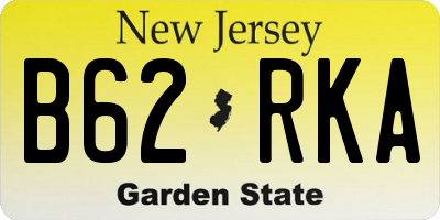 NJ license plate B62RKA