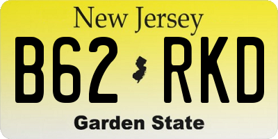 NJ license plate B62RKD