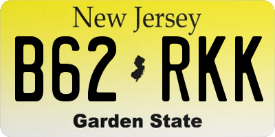 NJ license plate B62RKK