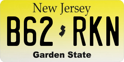 NJ license plate B62RKN