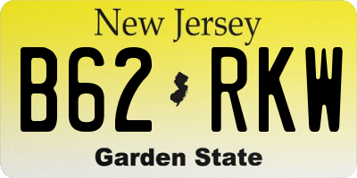NJ license plate B62RKW