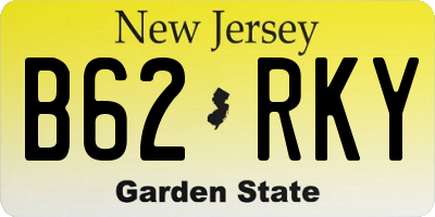 NJ license plate B62RKY