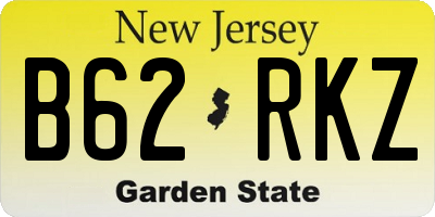 NJ license plate B62RKZ