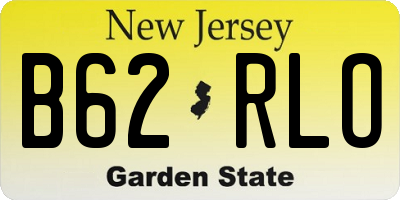 NJ license plate B62RLO