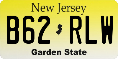 NJ license plate B62RLW