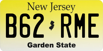 NJ license plate B62RME