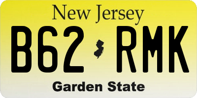 NJ license plate B62RMK