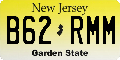 NJ license plate B62RMM