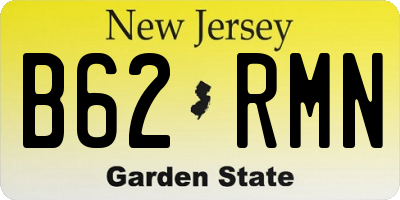 NJ license plate B62RMN