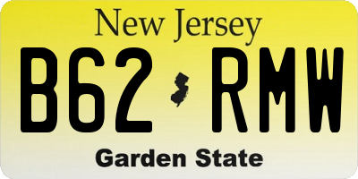 NJ license plate B62RMW