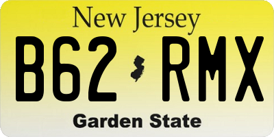 NJ license plate B62RMX