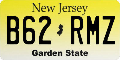 NJ license plate B62RMZ