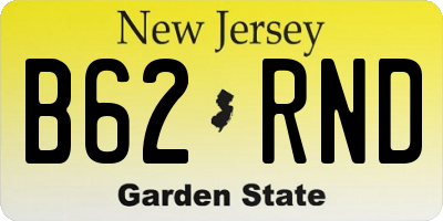 NJ license plate B62RND