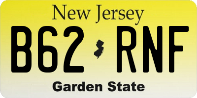 NJ license plate B62RNF