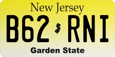NJ license plate B62RNI