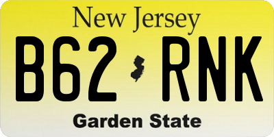 NJ license plate B62RNK