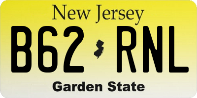 NJ license plate B62RNL