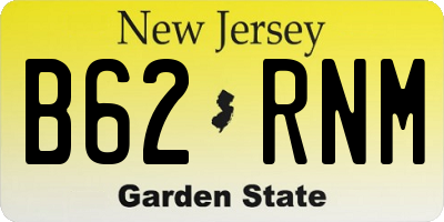 NJ license plate B62RNM