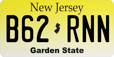 NJ license plate B62RNN